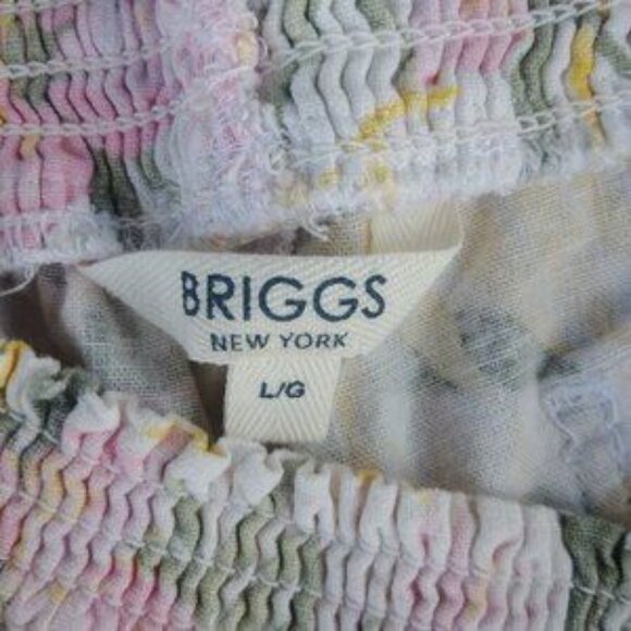 Linen blend tropical floral white pink yellow shorts Large - Picture 4 of 5